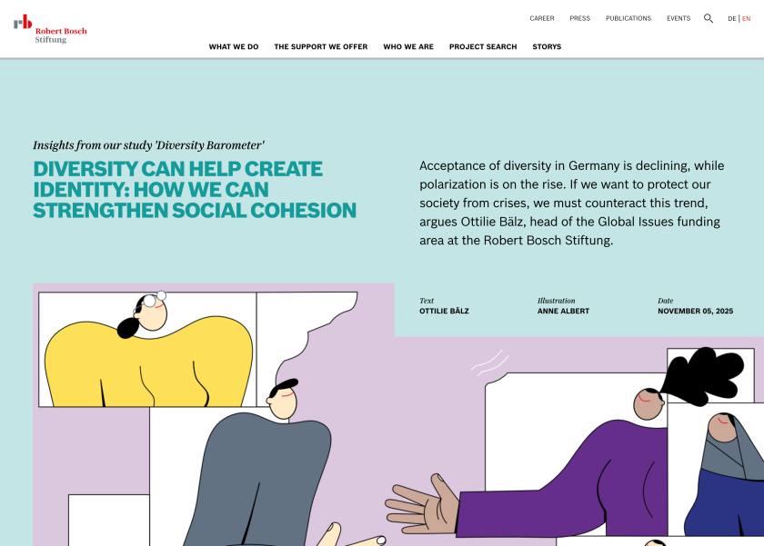 Screenshot of the Robert Bosch Foundation Website: Dossier